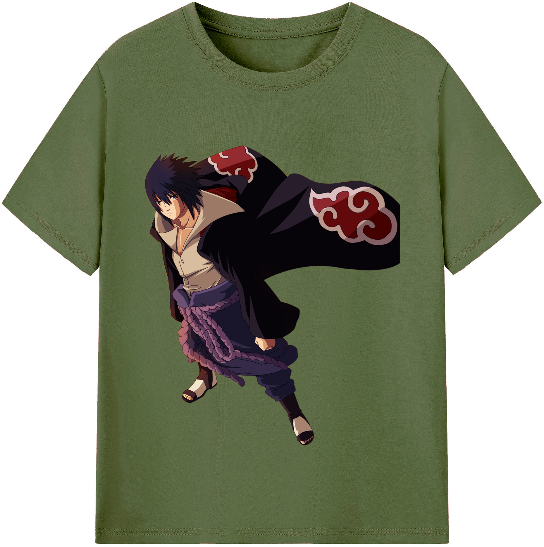 （画像用） NARUTO -ナルト- うちは サスケ Uchiha Sasuke 綿100％半袖Tシャツ（フロントプリント）